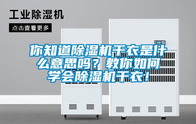 你知道除濕機干衣是什么意思嗎？教你如何學會除濕機干衣！