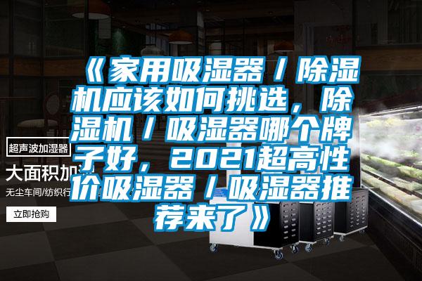 《家用吸濕器／除濕機應該如何挑選，除濕機／吸濕器哪個牌子好，2021超高性價吸濕器／吸濕器推薦來了》