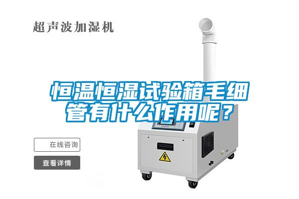 恒溫恒濕試驗箱毛細管有什么作用呢？