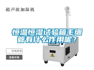 知識百科恒溫恒濕試驗箱毛細管有什么作用呢？