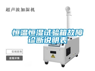 知識百科恒溫恒濕試驗箱故障診斷說明表